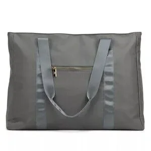 Badgley Mischka Nylon Travel Tote Weekender Bag - Grey Badgley Mischka Nylon Travel Tote Weekender Bag - Grey